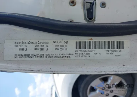 2007 Dodge Caliber Sxt из США, поврежденный, VIN 1B3HB48B47D407625